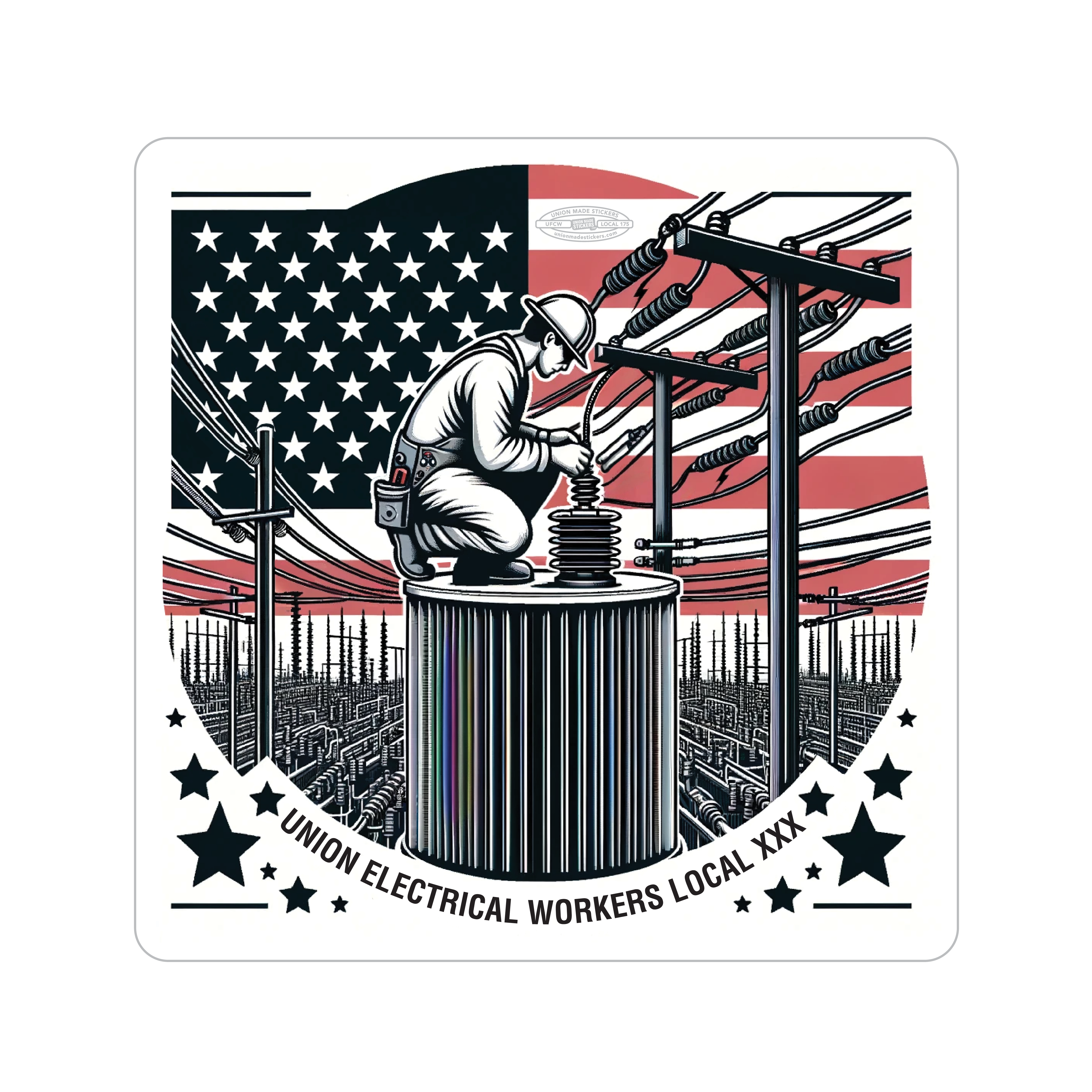 Power Lines – Union Made Stickers