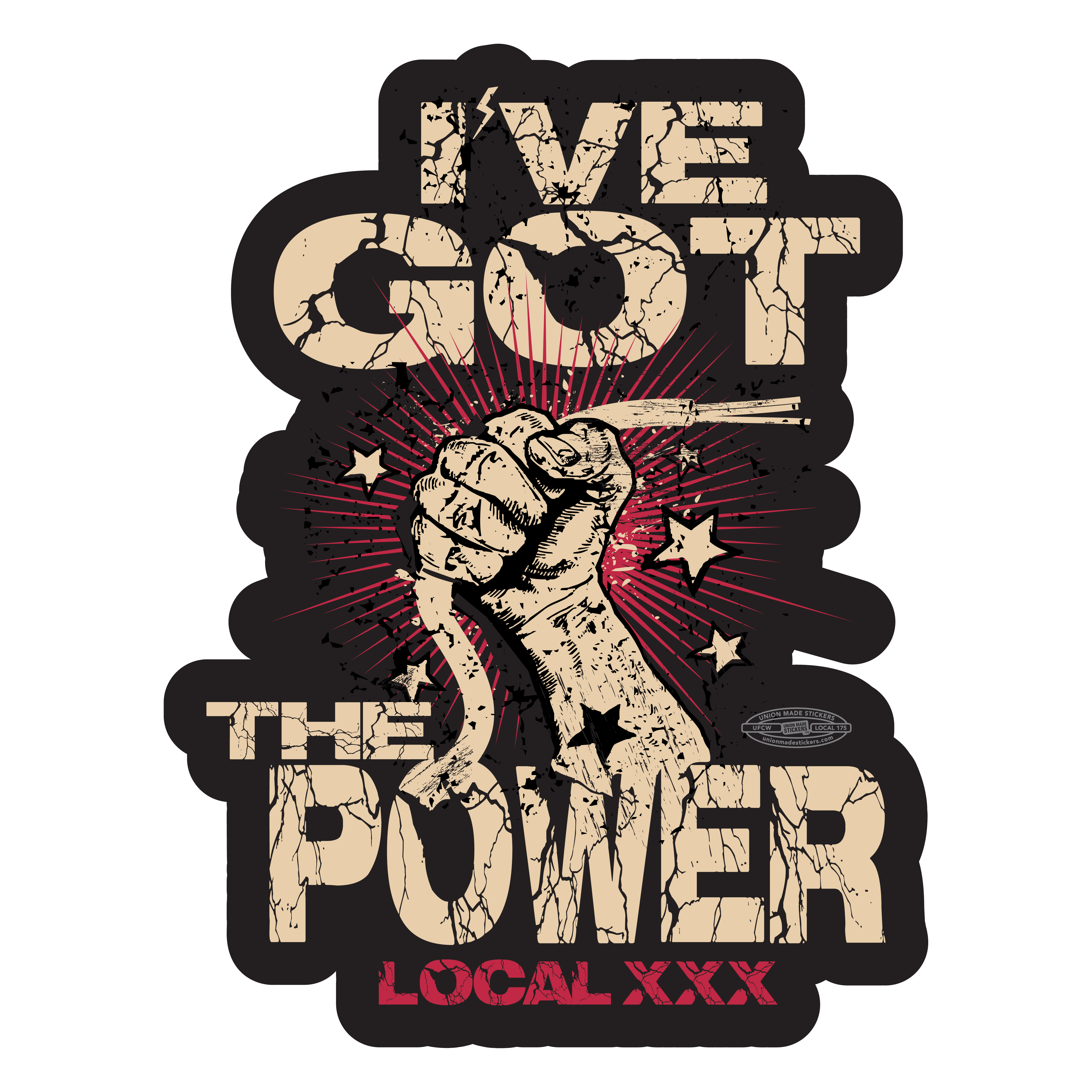 Powered – Union Made Stickers