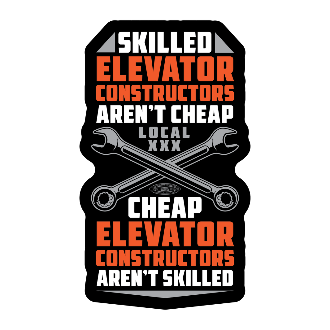 Elevator Sign Sticker Custom Elevator Constructor Stickers β Union Made Stickers