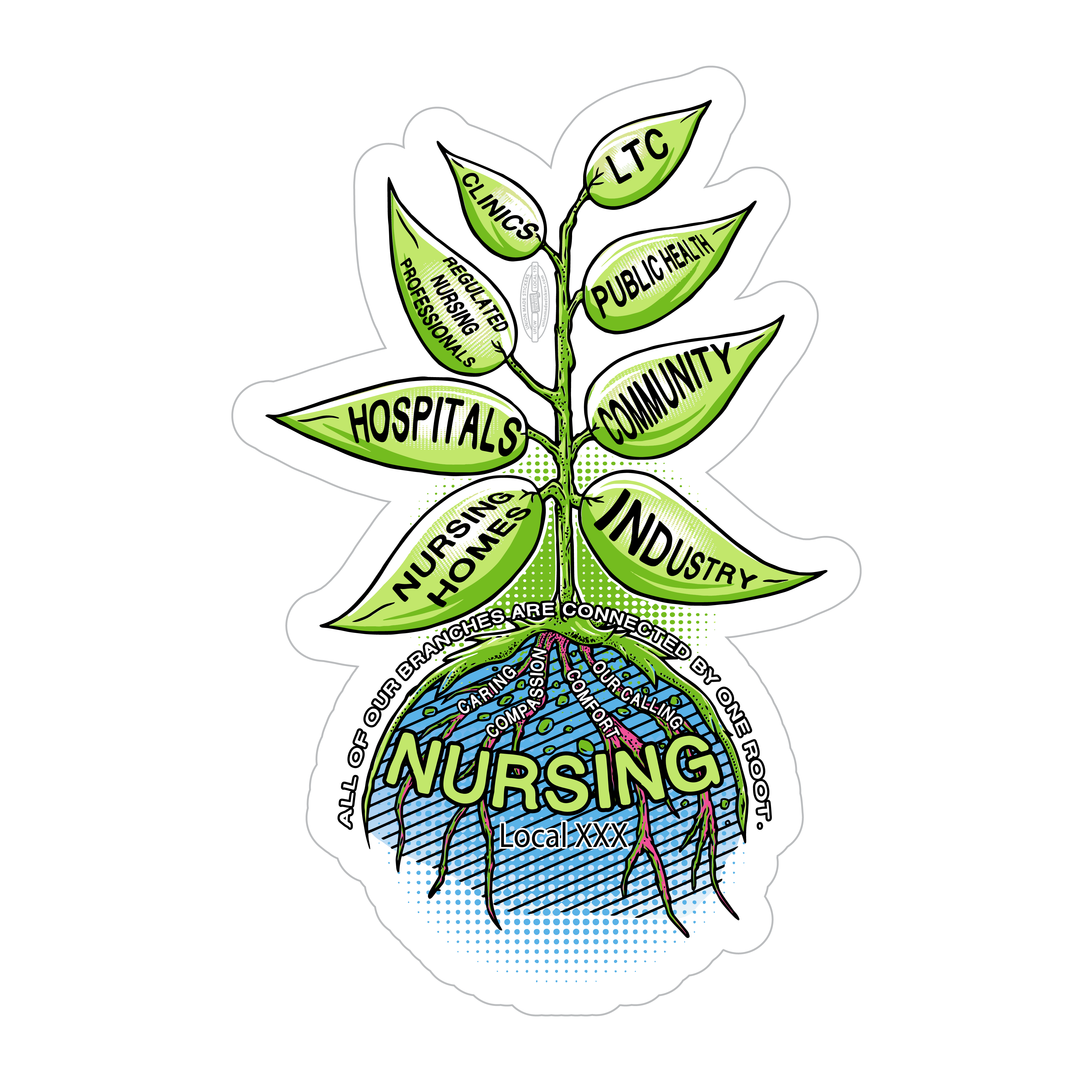 Sticker Try Branch Support Custom Nurse Stickers – Union Made Stickers