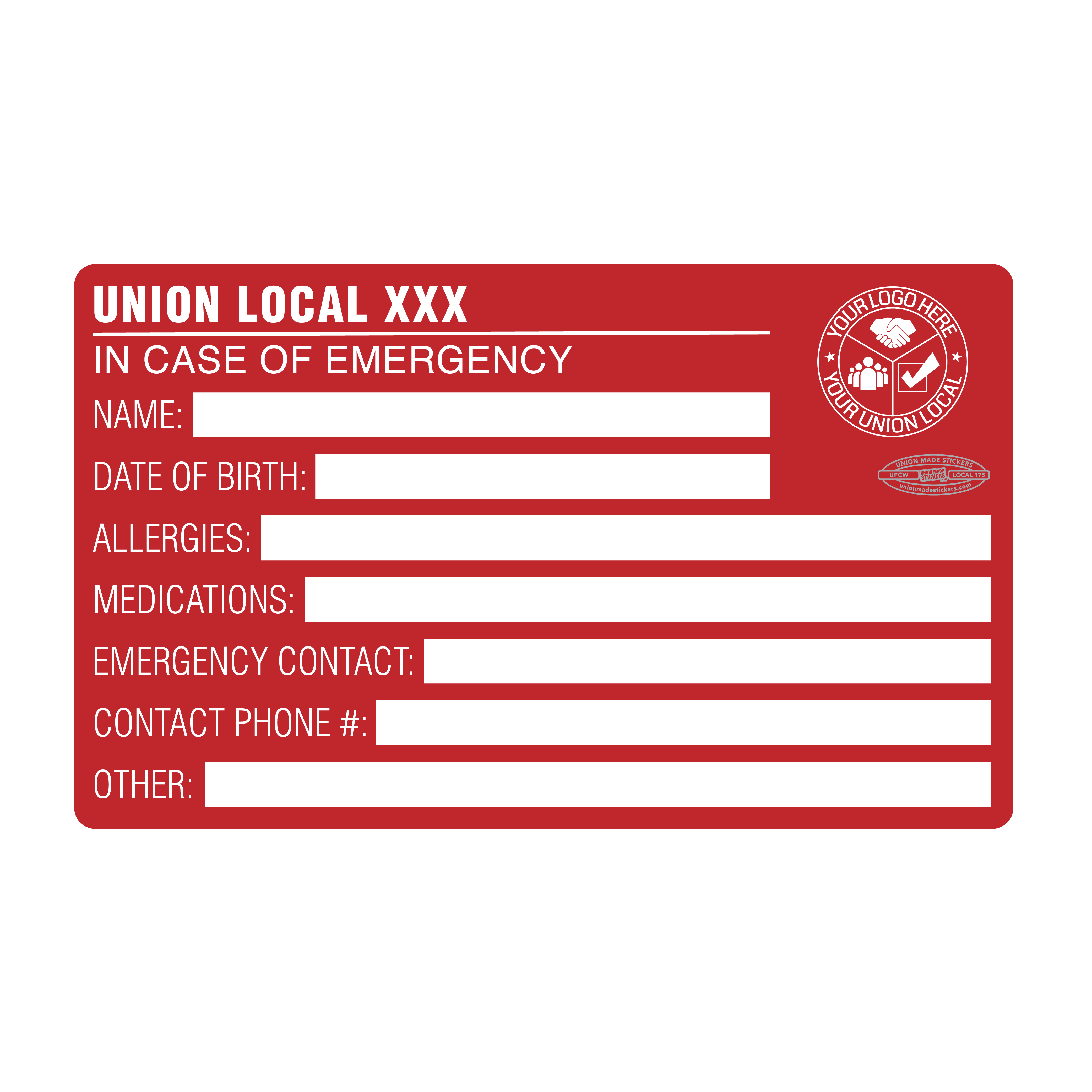 Contacted Sticker Emergency Contact – Union Made Stickers