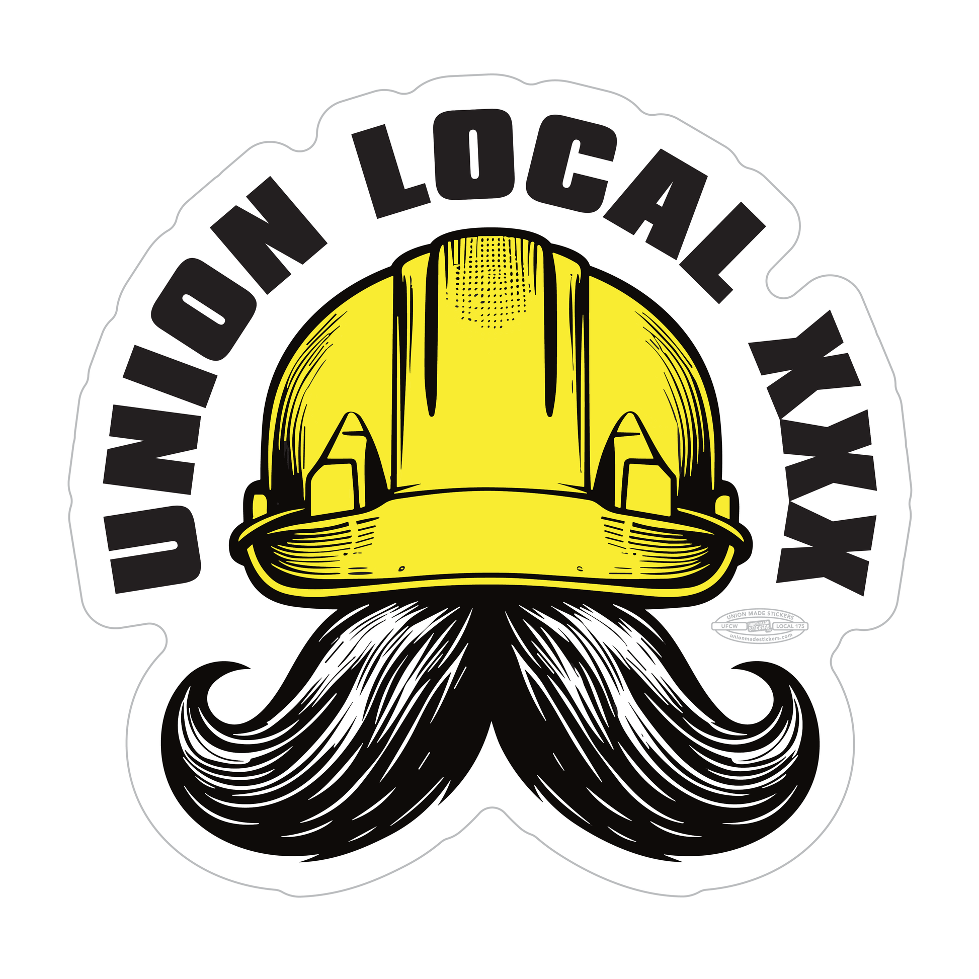 Moustache Hardhat – Union Made Stickers
