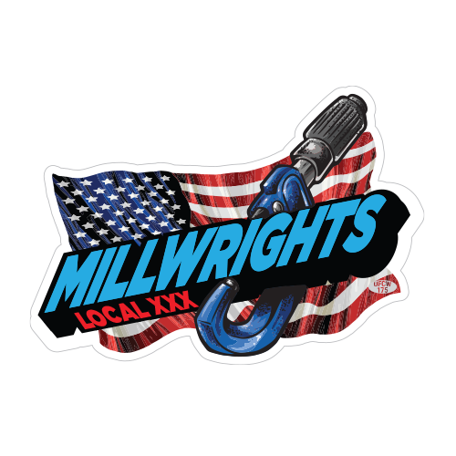 Custom Millwright Stickers – Union Made Stickers