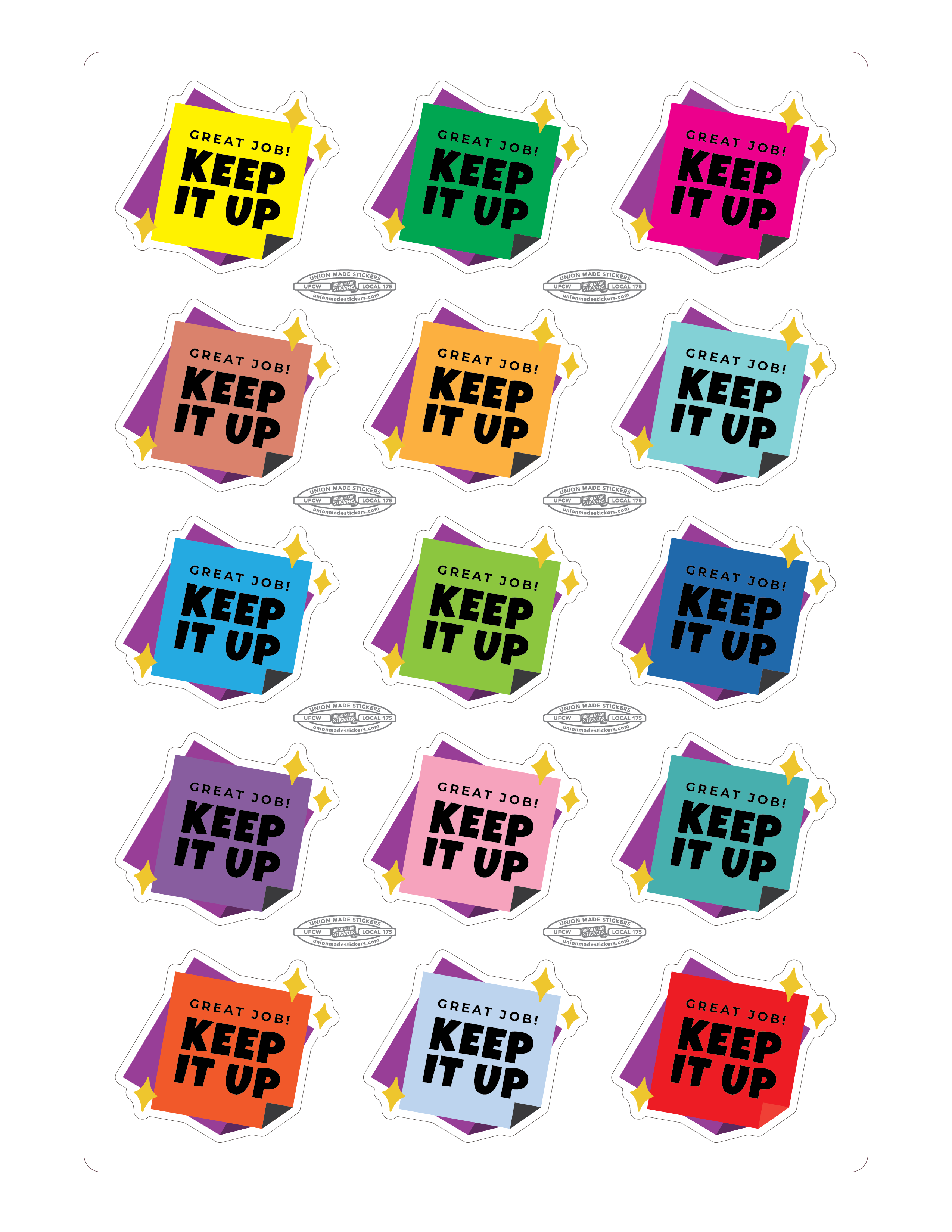 Keep It Up - 7x10 Sheet 2-inch Stickers – Union Made Stickers