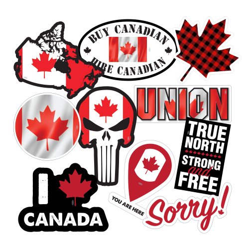 Canada Sticker Sample Sticker Packs – Union Made Stickers