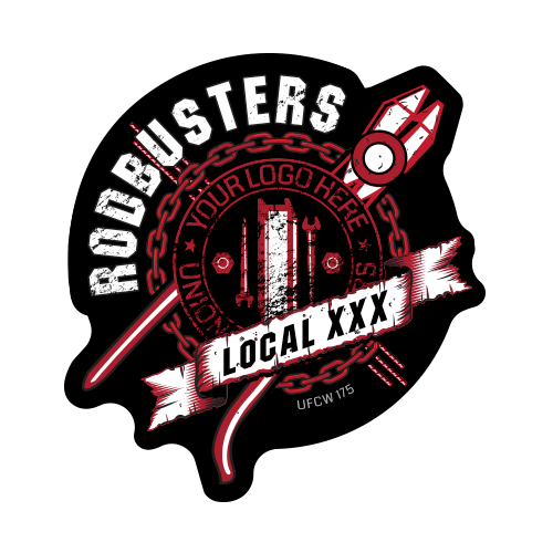 Beaten Steel Rodbusters – Union Made Stickers